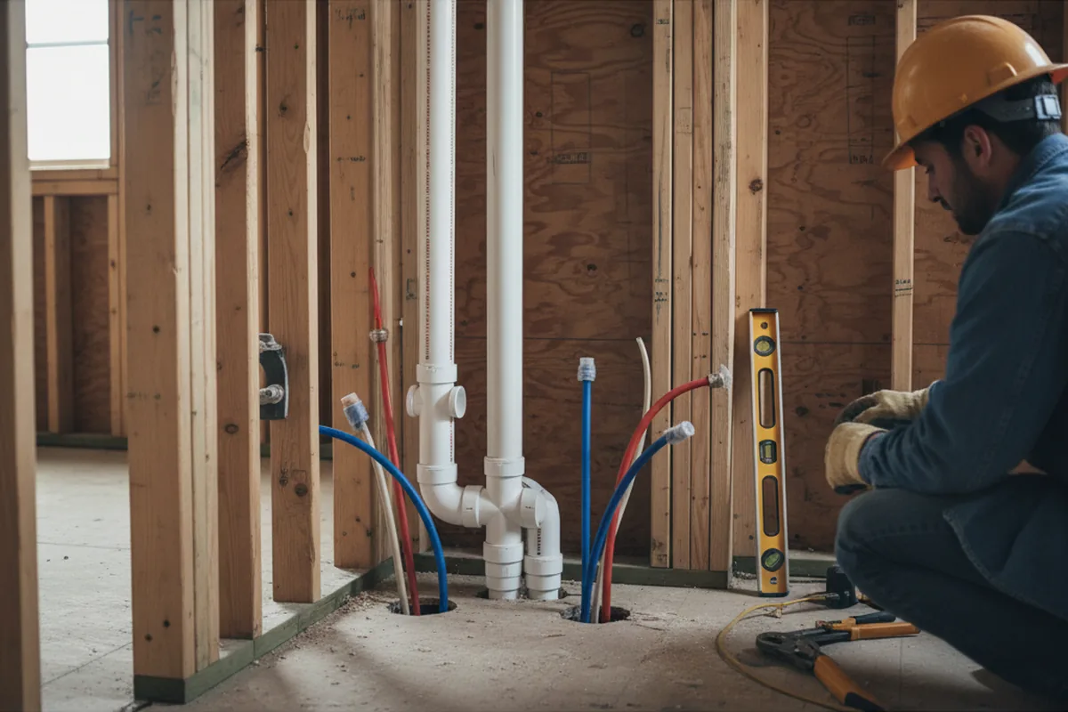 Drain and supply rough-in during Garbage Disposal Repair in Patton